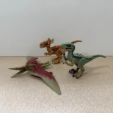 LEGO Jurassic World Stygimoloch Pteranodon Blue Raptor Figures Lot Of 3