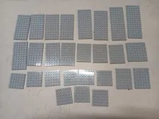 LEGO BULK LOT 27 LIGHT BLUISH GRAY PLATES 6X6 6X8 6X10 6X12 6X14 6X16 8X8