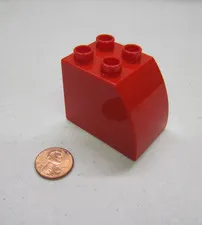 Lego Duplo Block Red 2X4X3 Curved Brick Block Building 65734 Christmas House