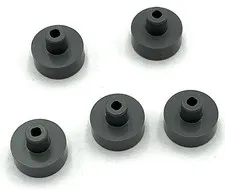 Lego 5 New Dark Gray Tiles Flat Smooth Round 1 x 1 w/ Bar and Small Pin Holes