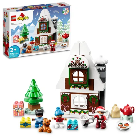 LEGO DUPLO Santa's Gingerbread House Building Set, Christmas Toy for 2 Year Old