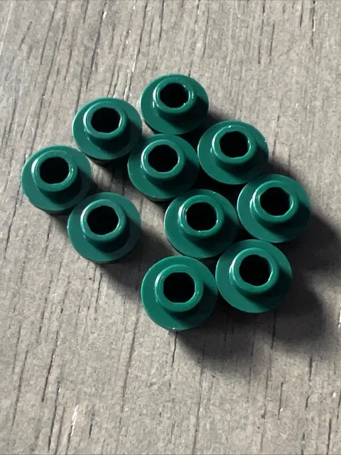 LEGO 85861 Dark Green Plate, Round 1 x 1 with Open Stud 10 pieces