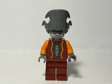 LEGO Star Wars Minifigure Gray Helmet Dark Red Outfit Orange Arms 1pc