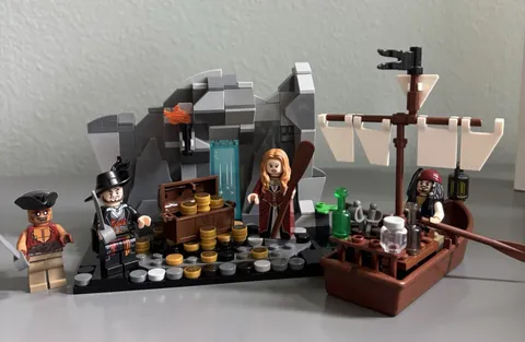 Lego Pirates Isla de Muerta MOC Barbossa Jack Sparrow Elizabeth Swann Minifigure