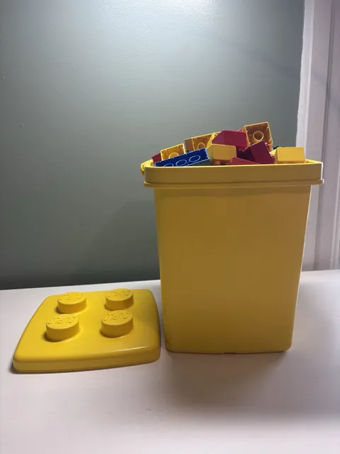 Vintage DUPLO BLOCKS 90 Pieces Vintage Duplo Bin Vintage Lego Bin Duplo People