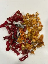 LEGO BIONICLE Bulk Mixed Parts Lot Red Gold Orange Gray Plastic Pieces