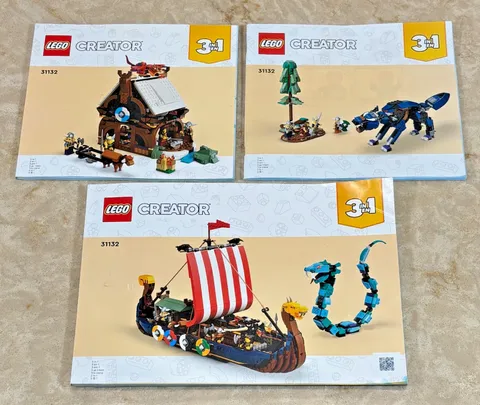 LEGO Creator 31132 Viking Ship & Midgard Serpent Instruction Manuals ONLY