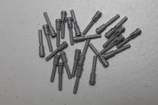 (24) LEGO Technic Pins 1/2 2L Bar Extension Missile Part 61184 Light Bluish Gray