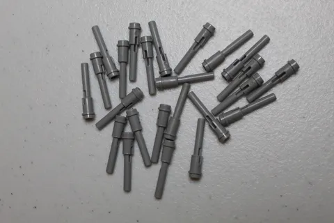 (24) LEGO Technic Pins 1/2 2L Bar Extension Missile Part 61184 Light Bluish Gray