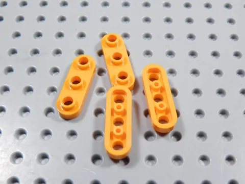 LEGO Lot of 4 Orange 1x3 Rounded Corner Plates w/ Open Studs BK