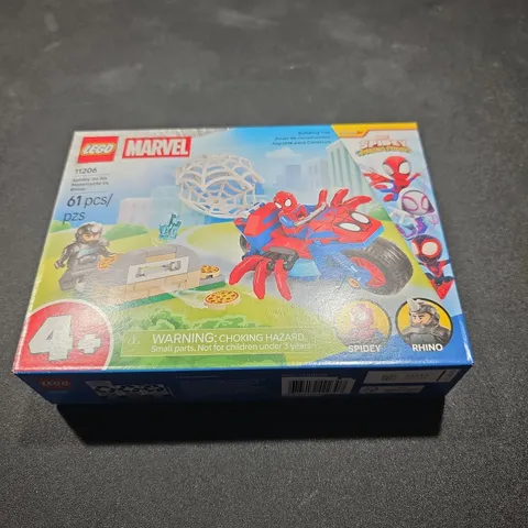 LEGO Marvel Spidey on His Motorcycle vs Rhino Kids Building Set 11206