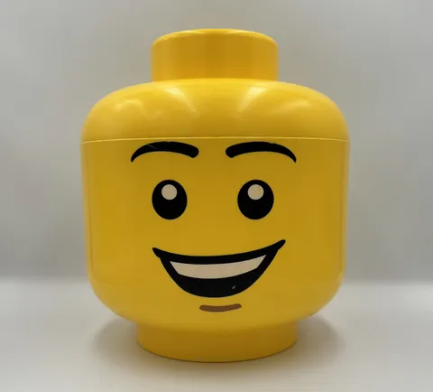 RARE Retired Lego Large Storage Head Yellow Stackable Container Decor Kids