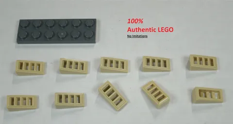 LEGO NEW 1x2x0.7 Tan Slope (18°) with Grille (10x) 6294481 Brick 61409