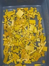 1 lb. Bulk Mixed Yellow Legos - standard blocks and unique pieces (Lot A)