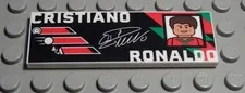 Lego Tile - Tile 2x6 White with Decor Christiano Ronaldo