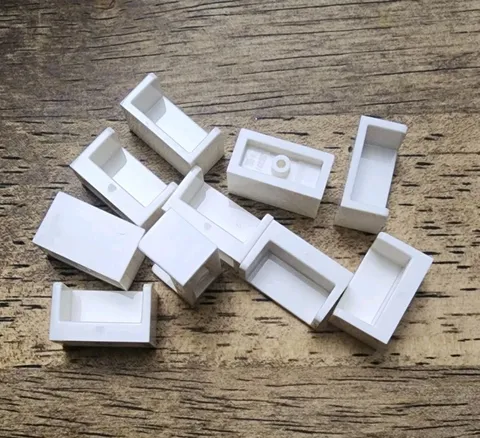 LEGO White Panel 1 x 2 x 1 with Rounded Corners and 2 Sides. QTY 10. 23969 35391
