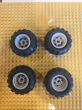 LEGO 56x26 WHEEL LOT OF 4 Tires/Wheels 56145 / 55976 - Gray 
