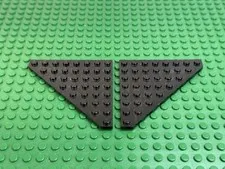 2x LEGO Black Wedge Plate 8 x 8 Cut Corner 7470 4195 7775 10176 #30504