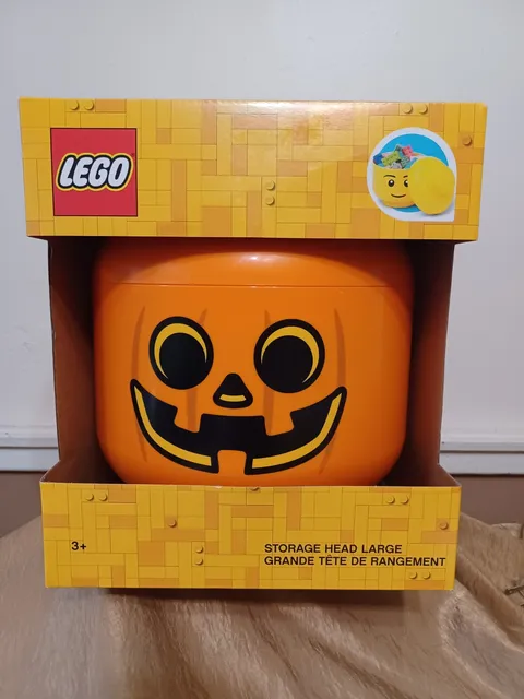 Lego Storage Head Halloween Pumpkin Large NEW