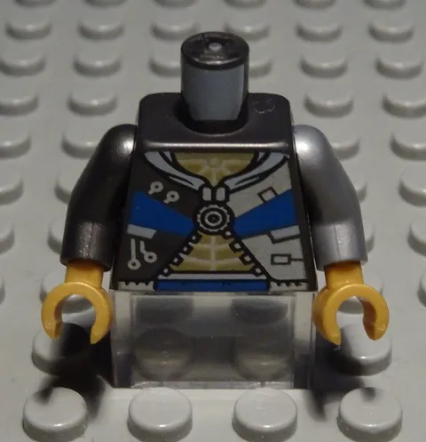 Lego Figure Accessories Top Torso Dark Silver With Decor