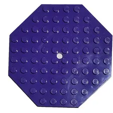 Lego Part 89523 Plate, Modified 10x10 Octagonal with Hole Dark Purple