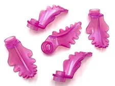 Lego 5 New Satin Trans-Dark Pink Plants Plates Round 1 x 1 w/ Curved Parts