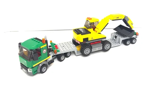 LEGO City 4203 Excavator Transport Truck Trailer 2012 w/ Minifigure
