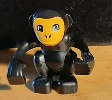 Lego Duplo Black Monkey with Orange/Tan Face Color, Movable Arms, S&H 