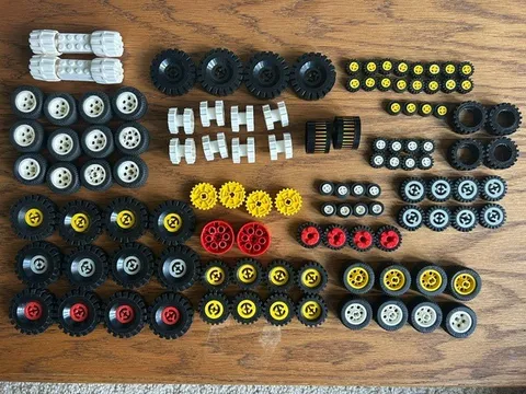 Lego Lot Wheels + Tires + Rims  + Cars + Truck + Variety + Misc.