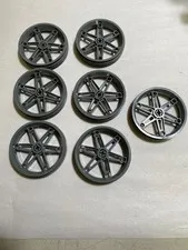 7 LEGO TECHNIC 2903 Large (61.6MM X 13.6MM) Gray 6-SPOKE Motorcycle Wheels
