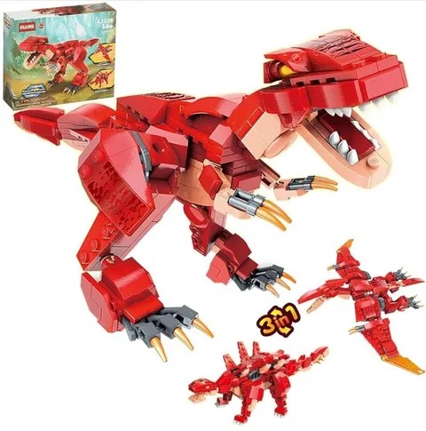 Jurassic Dinosaur Clamp Blocks Ideas 3 in1 Building Toy Dino Building Blocks D...
