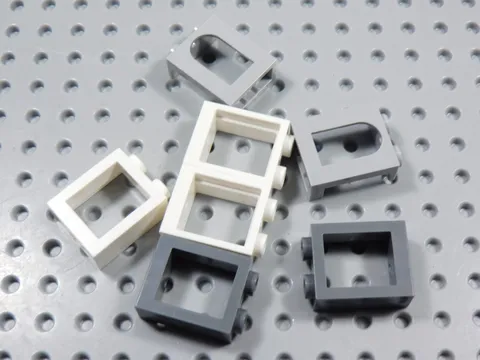 LEGO Lot of 7 Window Frames Wall Panels 1x2x2 White Dark Gray Light Gray BI