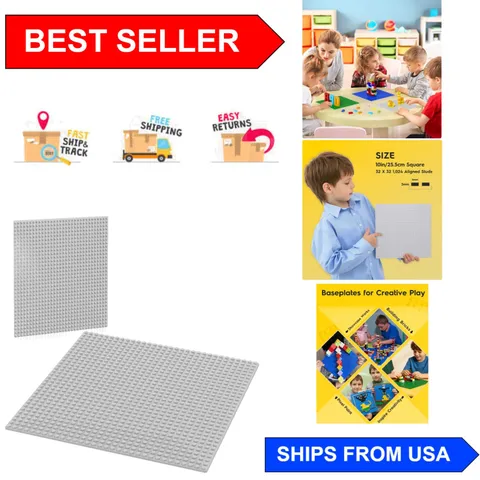 Non-Toxic Classic Baseplates 10x10 for LEGO-Compatible Architectures - Pack of 2