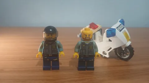 LEGO CITY Police Officer Minifigures Lot of 2 w/ Police Motorcycle