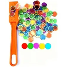 Magnetic Bingo Game Set with 1 Magnetic Wand and 100 Colorful Magnetic Chips for Kids...