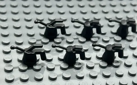 Lego 11402c Minifigure black oil can lot qty 6