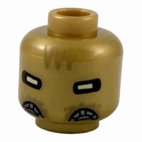 LEGO Minifigure, Head Alien with White Eyes, Dark Tan Markings SW Quay