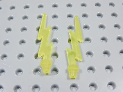 LEGO Lot of 2 Trans Yellow Lightning Bolts Weapon Minifig BS