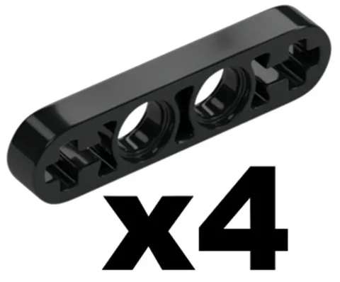 Lego TECHNIC Black Liftarm Thin 1 x 4 - Axle Holes Qty 3 Part 32449 T1