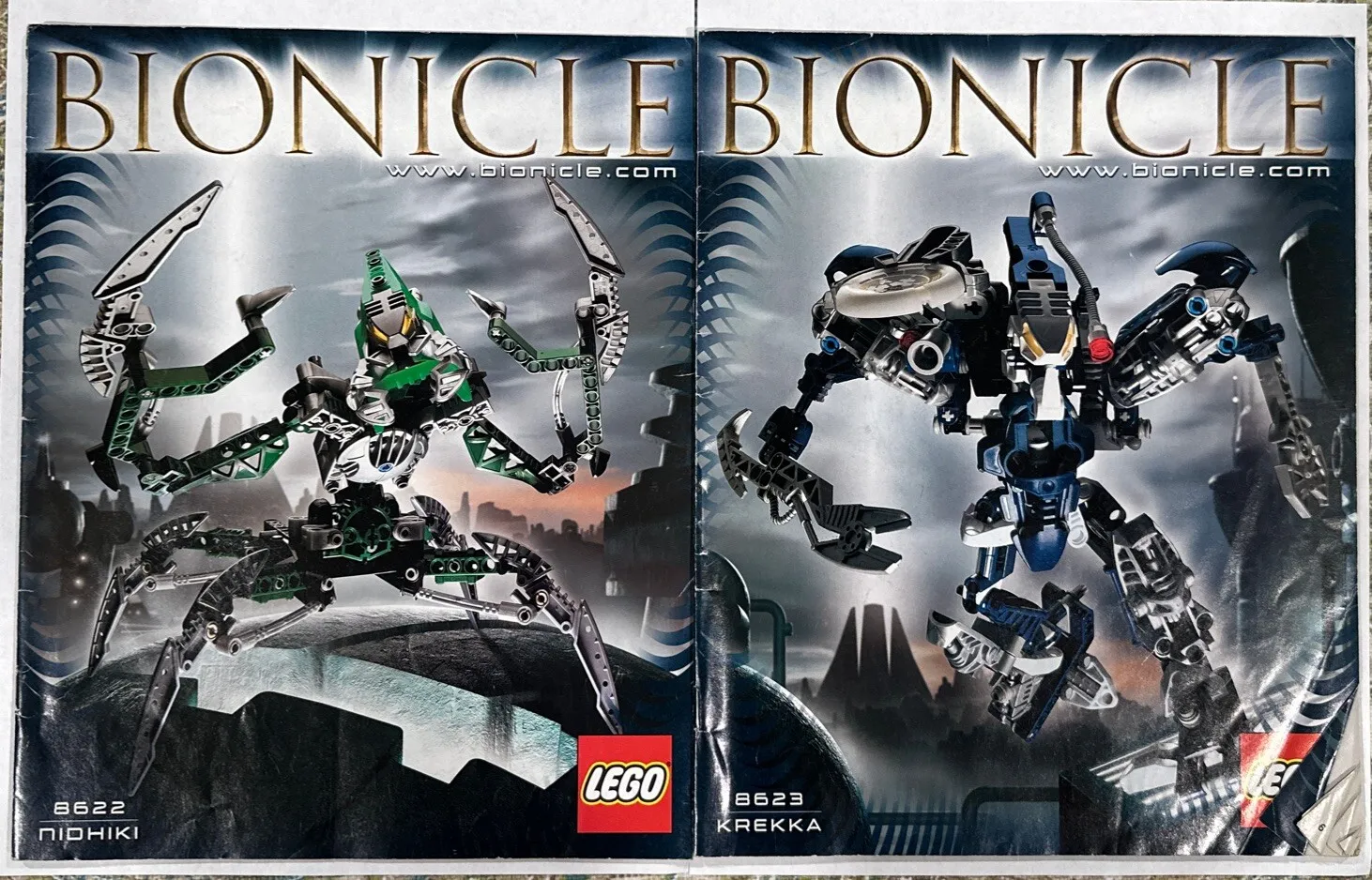 [ Instruction Manual ONLY ] Lego Bionicle 8622 Nidhiki & 8623 Krekka Lot