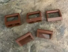 Lego Lot Of 5 Brown 1x2 Plate With Handle, 2432 (028-100)
