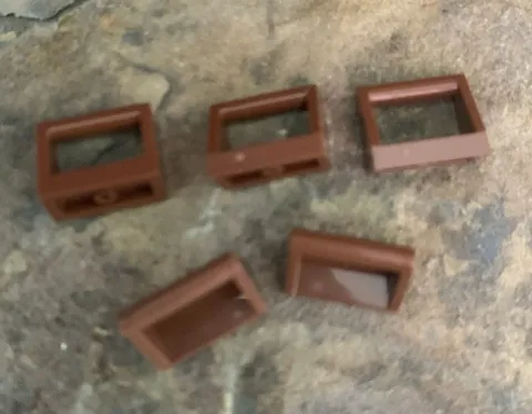 Lego Lot Of 5 Brown 1x2 Plate With Handle, 2432 (028-100)