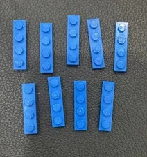 LEGO Lot 9 Pieces 1x4 Plate Part 3710 Solid Studs Blue