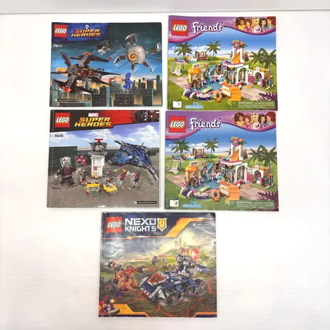 Lego Marvel Super Heroes, NEXO Knights, & Friends Instruction Manuals (5 total)