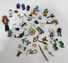  Lot of LEGO Minifigures & Accessories , Weapons, Etc.