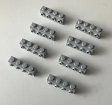 LEGO 8x NEW Pieces Brick 1x4 w/ Studs on Side LIGHT BLUISH GREY #30414