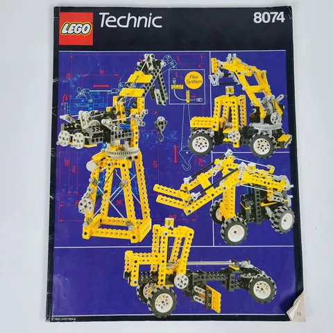 Vintage Lego Technic 8074 Universal Flex System Instruction Booklet Denmark 1990