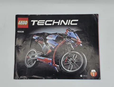 Lego 42036 Technic Street Motorcycle Instructions Booklet MANUAL 1 ONLY 2015