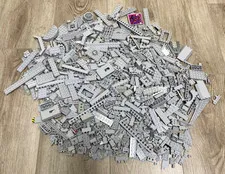 2 lbs LEGO Bulk Lot GRAY Random Bricks Plates Parts Mixed Pieces for Building