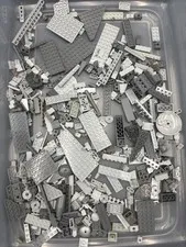 1 lb. Bulk Mixed Gray Legos - standard blocks and unique pieces (Lot X)